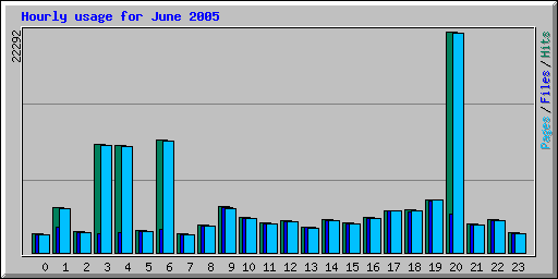 Hourly usage for June 2005