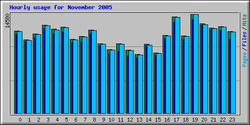 Hourly usage for November 2005